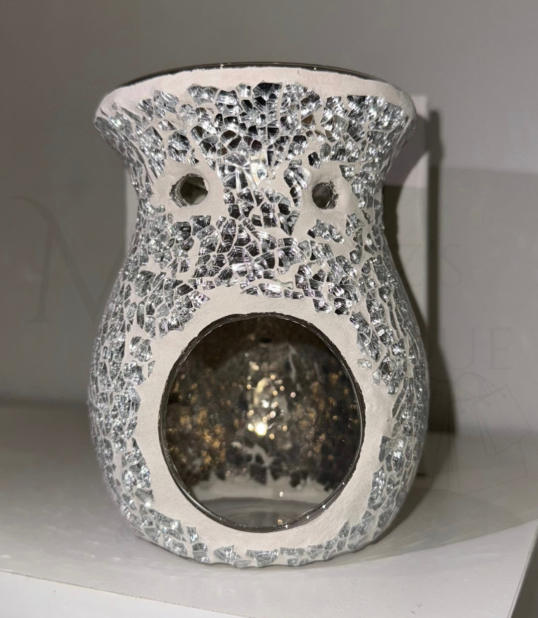 Large Silver Crackle Burner