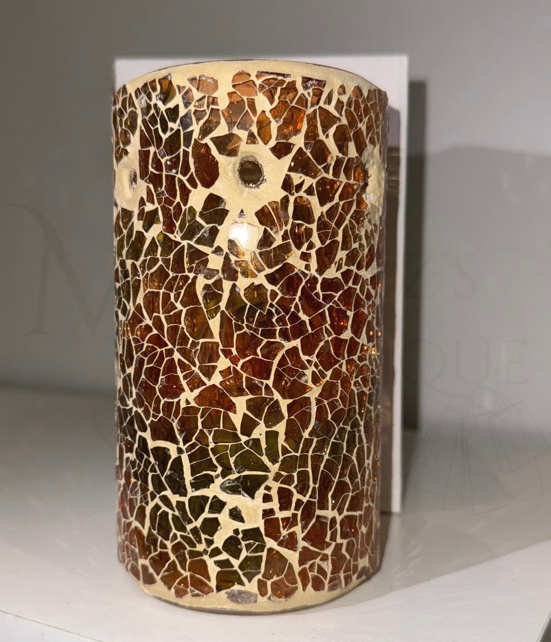 Pillar Brown Crackle Burner