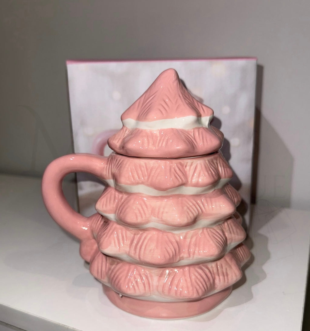 Pink Christmas Tree Shaped Mug