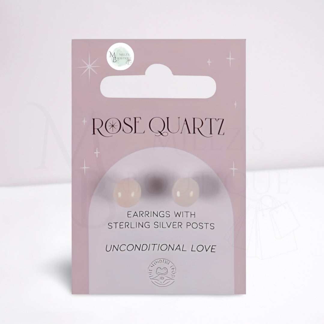 Rose Quartz Crystal Earrings
