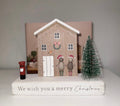 Christmas Pebble House on Stand