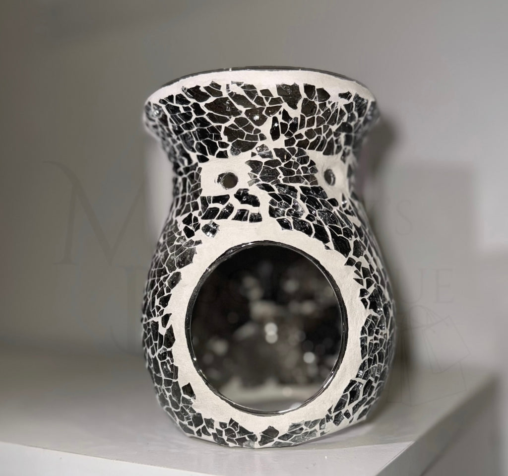 Large Gunmetal Grey Crackle Burner