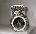 Large Gunmetal Grey Crackle Burner