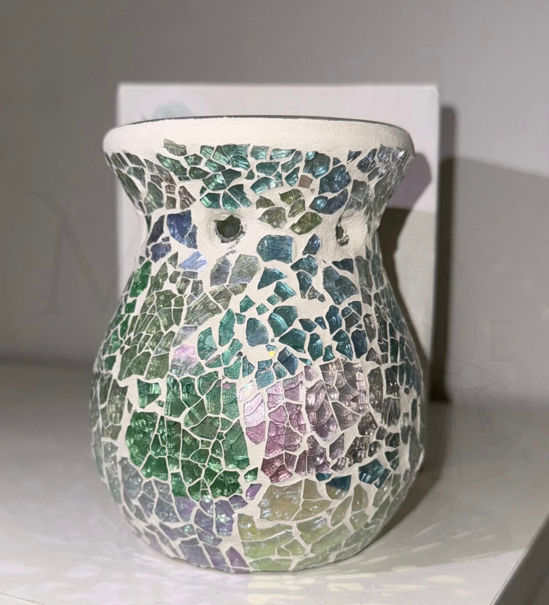 Small Light Blue Iridescent Crackle Burner