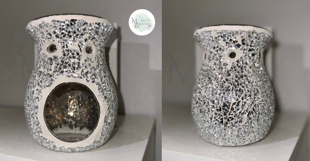 Large Silver Crackle Burner