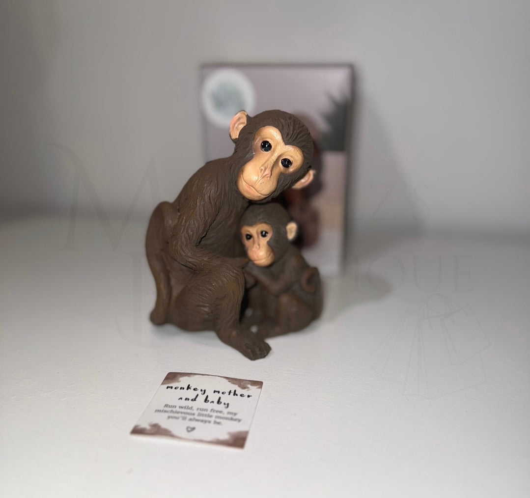 Monkey Mother And Baby Ornament