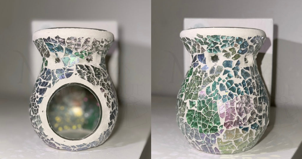 Small Light Blue Iridescent Crackle Burner