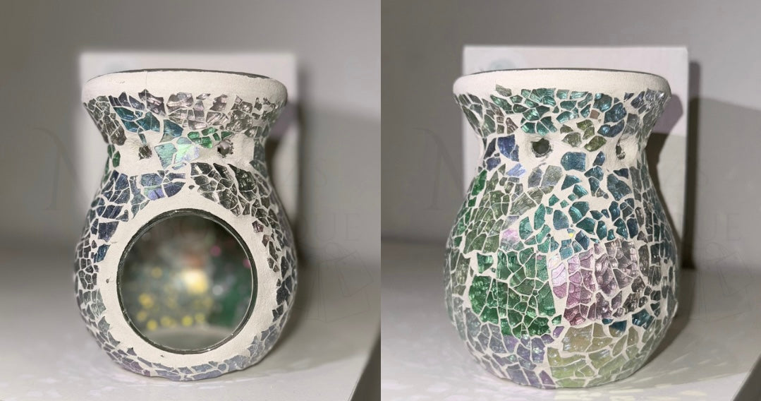 Small Light Blue Iridescent Crackle Burner