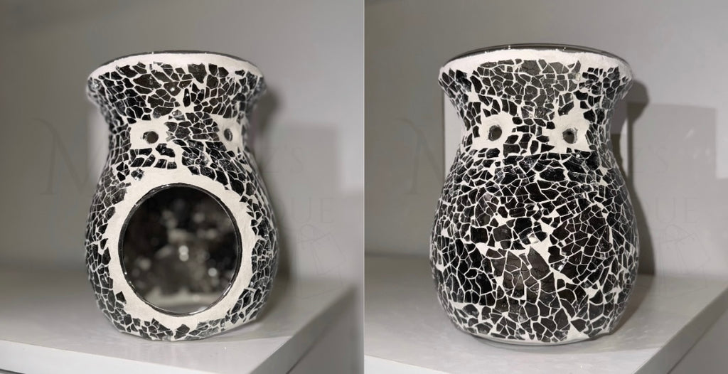 Large Gunmetal Grey Crackle Burner