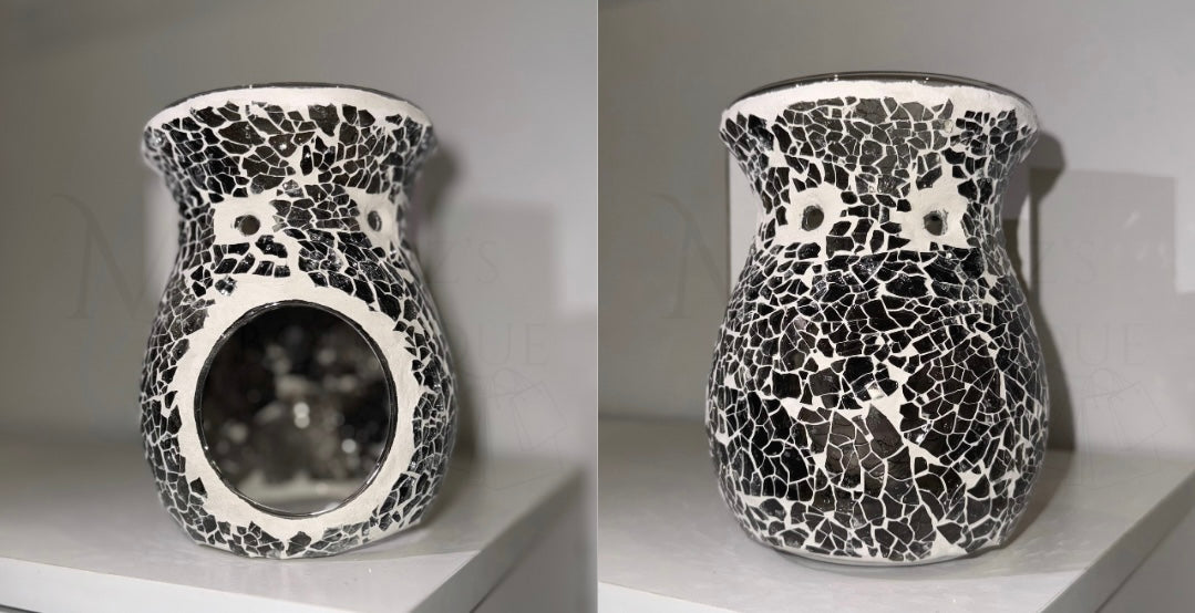 Large Gunmetal Grey Crackle Burner