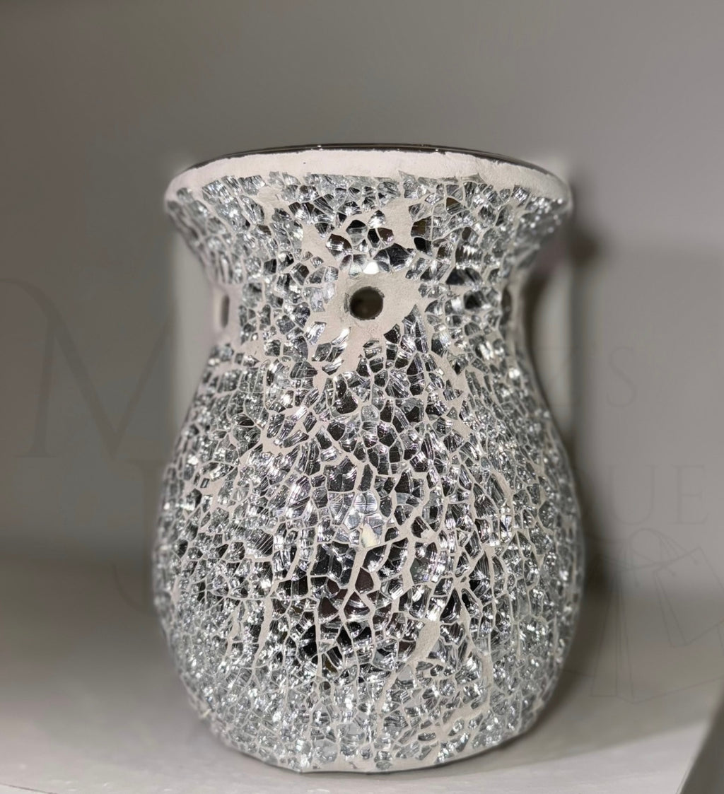 Large Silver Crackle Burner