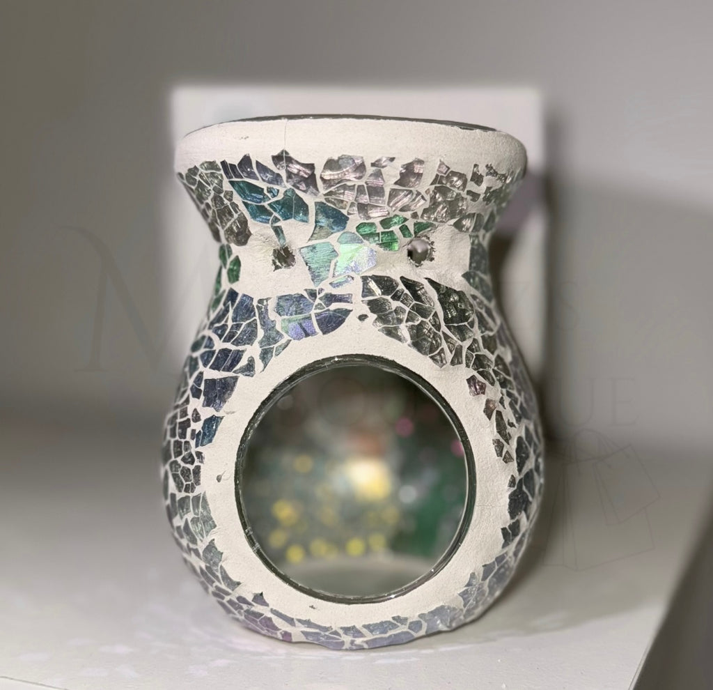 Small Light Blue Iridescent Crackle Burner