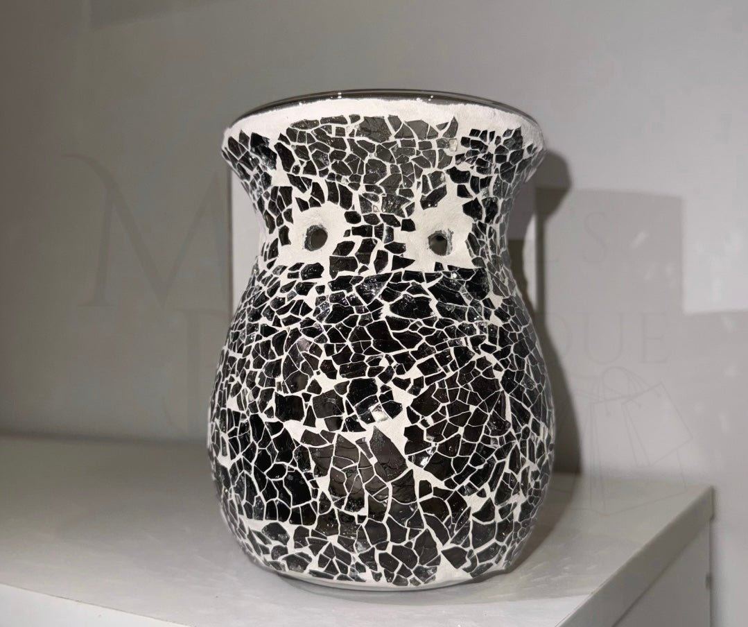 Large Gunmetal Grey Crackle Burner