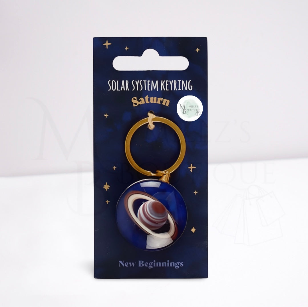 Saturn Solar System Keyring