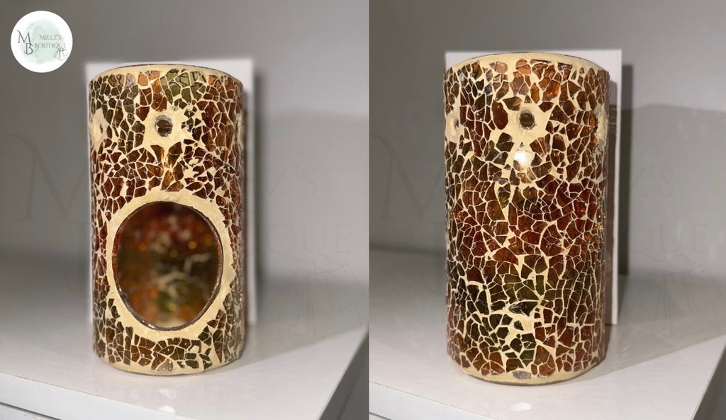 Pillar Brown Crackle Burner