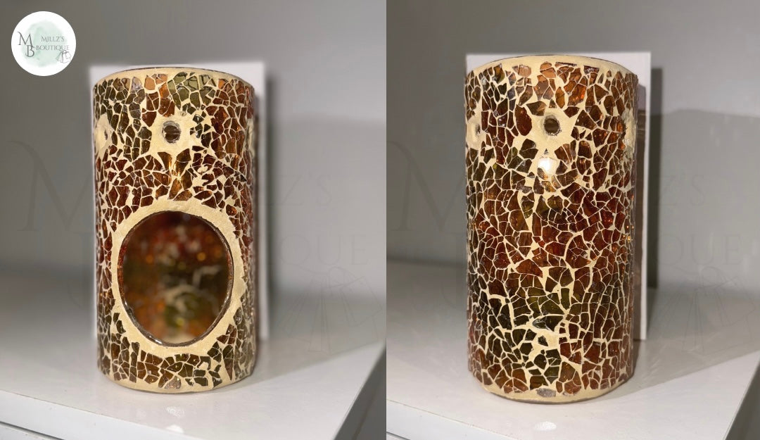 Pillar Brown Crackle Burner