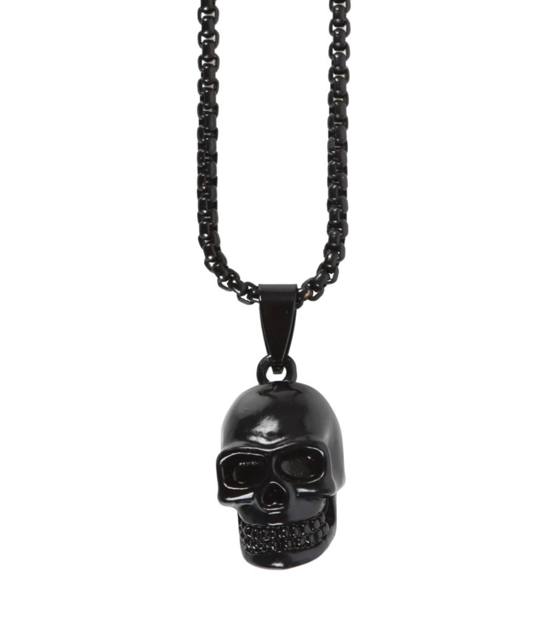 Black Stainless Steel Skull Necklace
