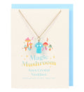 Blue Aura Crystal Mushroom Necklace Greeting Card