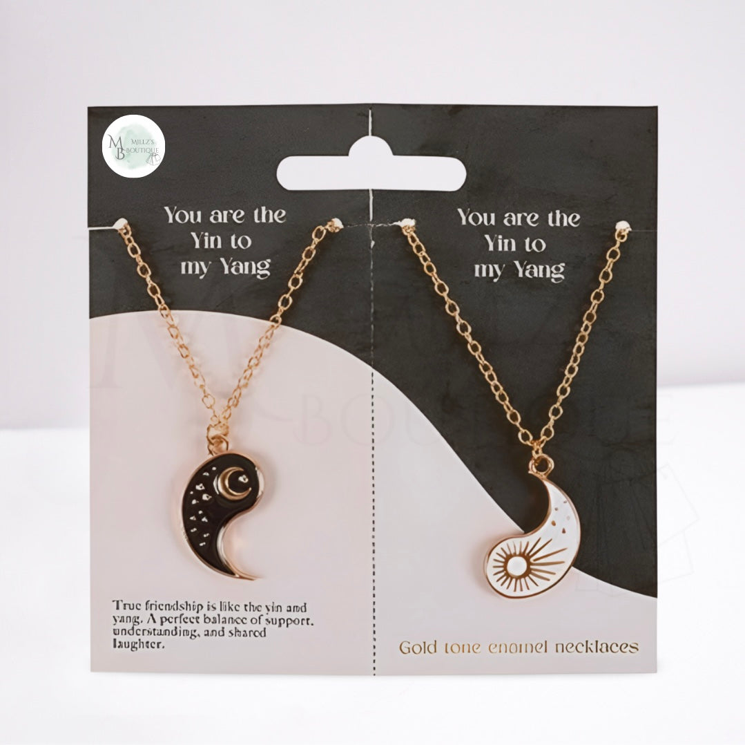 Pair Of Yin Yang Best Friend Pendant Necklaces