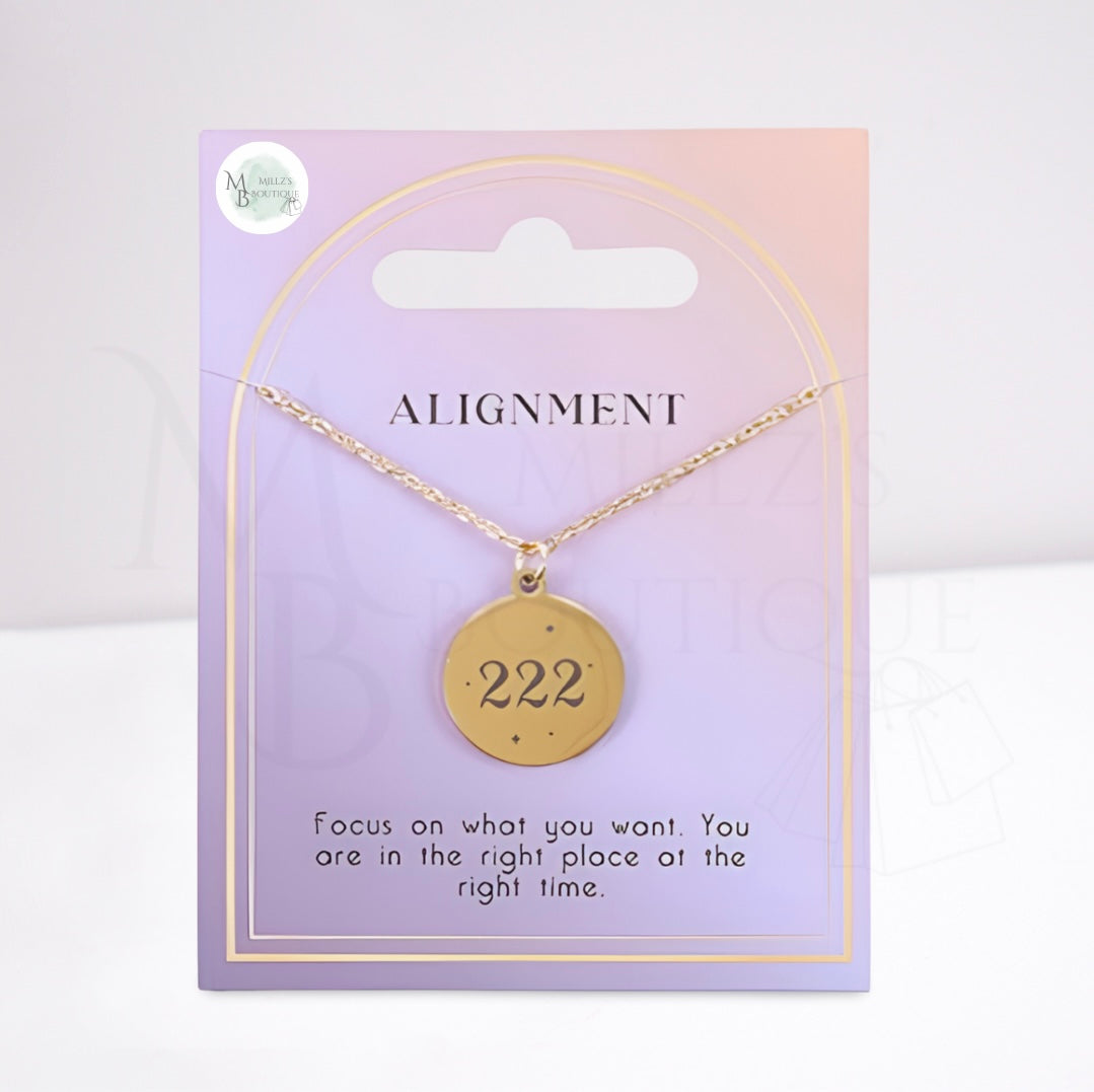 222 Angel Number Necklace - Alignment