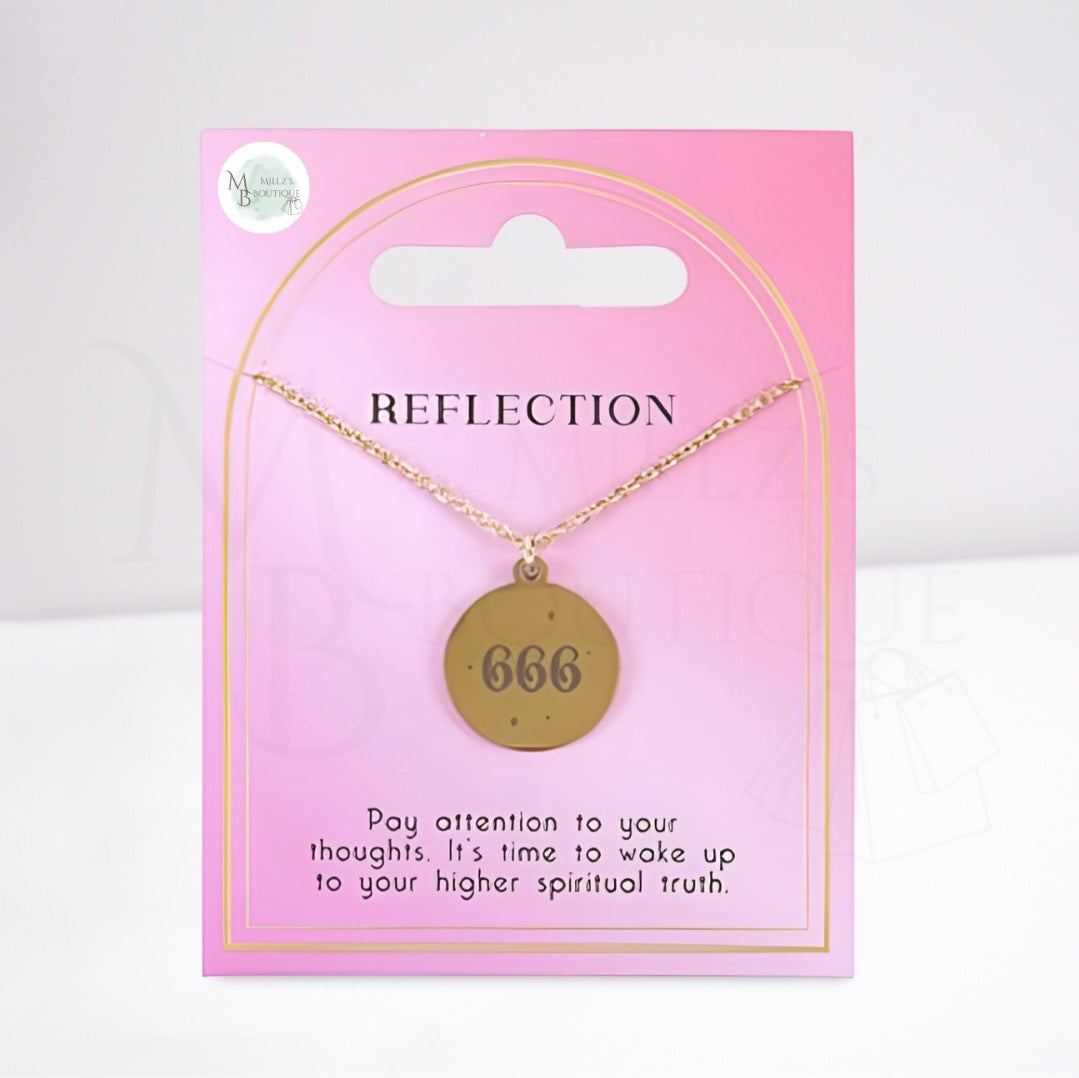 666 Angel Number Necklace - Reflection