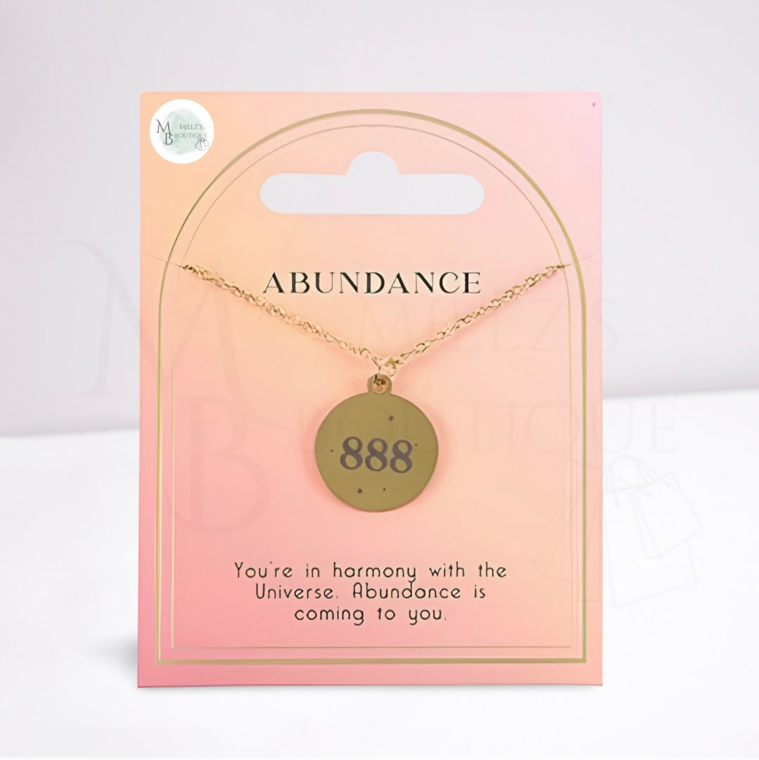 888 Angel Number Necklace - Abundance