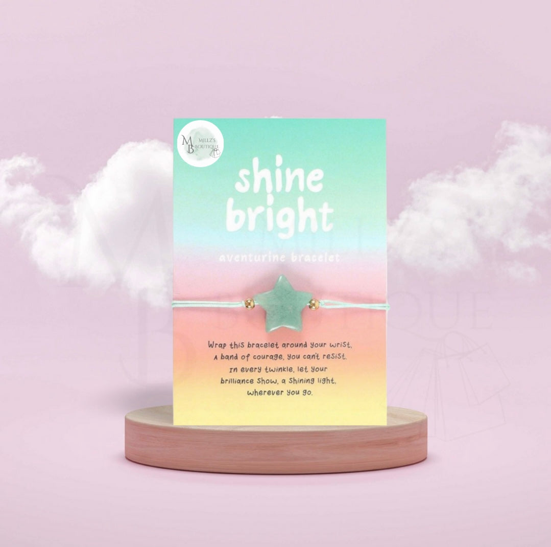 Shine Bright Adventurine Crystal Star Bracelet