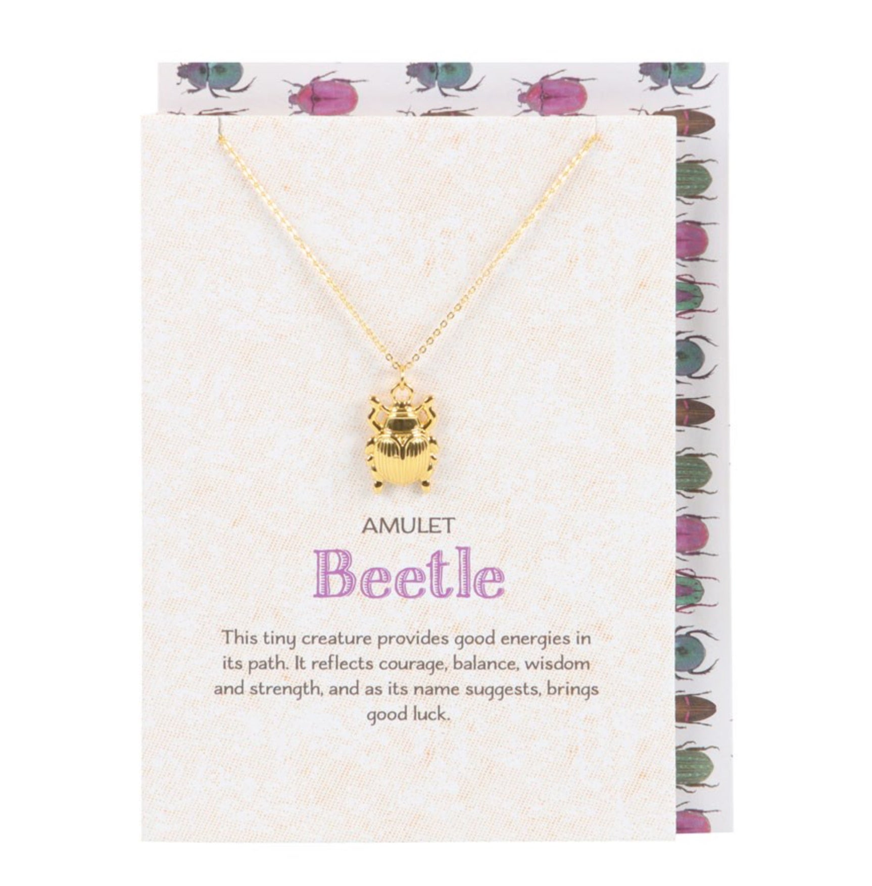 Lucky Beetle Necklace Card